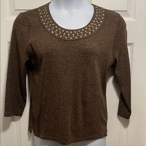 Rafaella Top with Embellished Collar